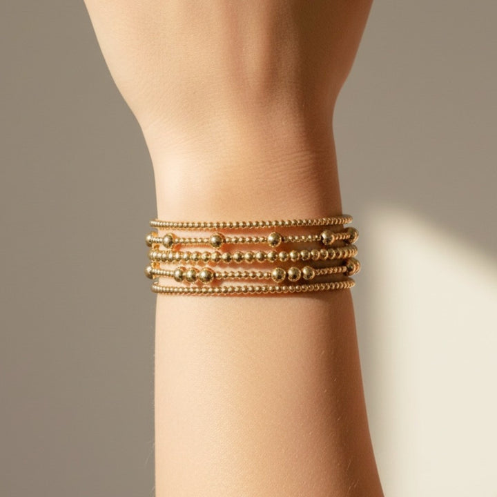 Steadfast Tempo gold filled bracelet stacked – Sugar Bean Jewelry