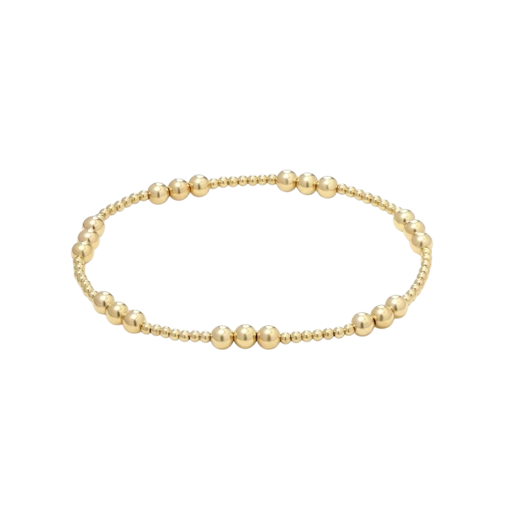 Steadfast Tempo Gold Filled Bracelet – alternating 2mm and 4mm gold filled beads – Sugar Bean Jewelry