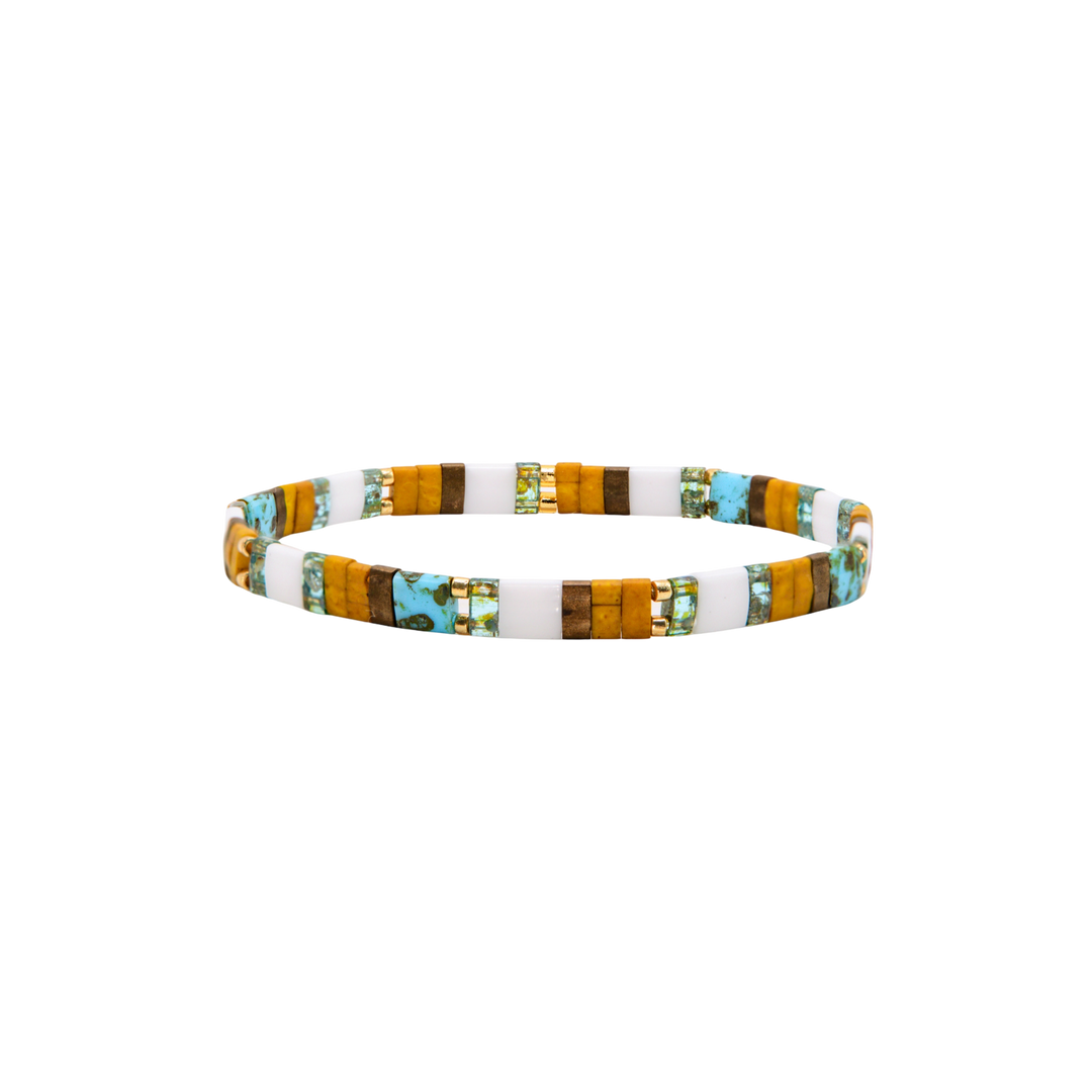Terrain Tila Bracelet – Miyuki glass bead stretch bracelet – Sugar Bean Jewelry