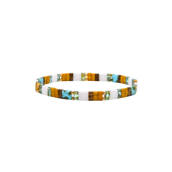 Terrain Tila Bracelet – Miyuki glass bead stretch bracelet – Sugar Bean Jewelry