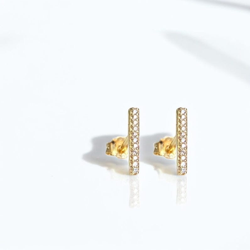 Tiny Bar Studs – sterling silver stud earrings – Sugar Bean Jewelry