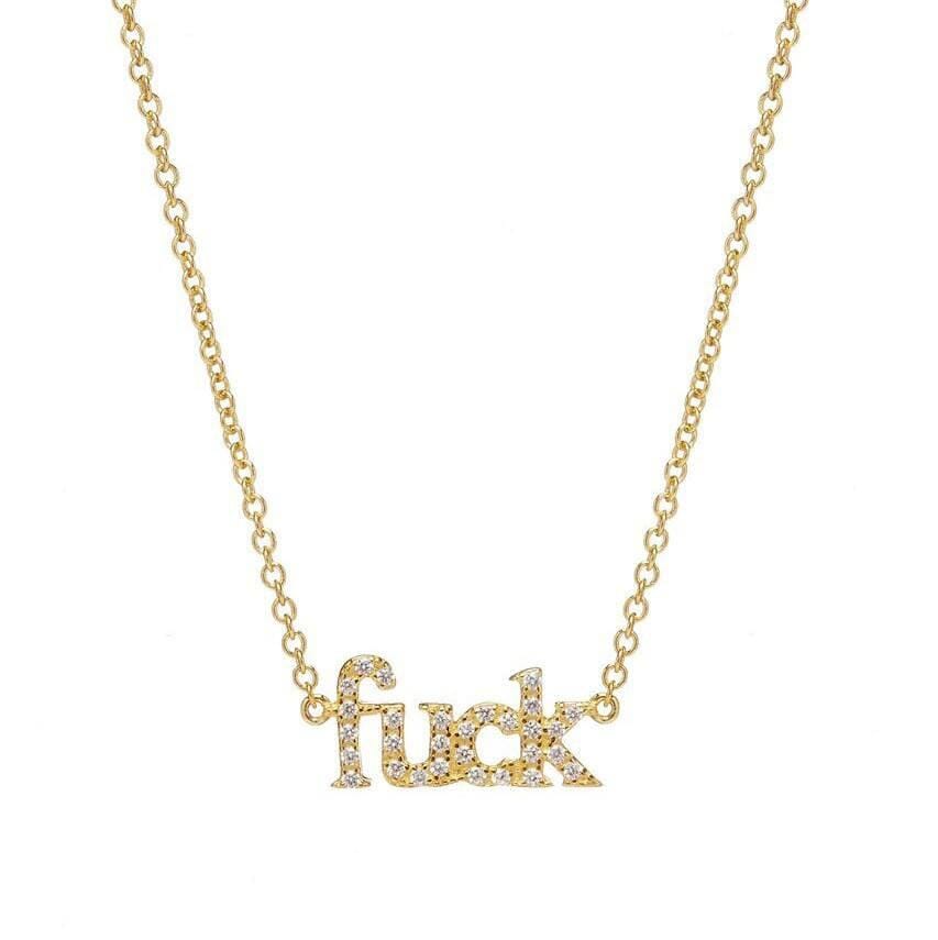 Tiny diamond letter necklace, sterling silver, front view – Sugar Bean Jewelry