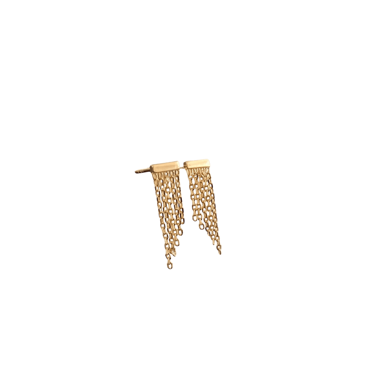 GOLDEN FRINGE EARRING STUDS