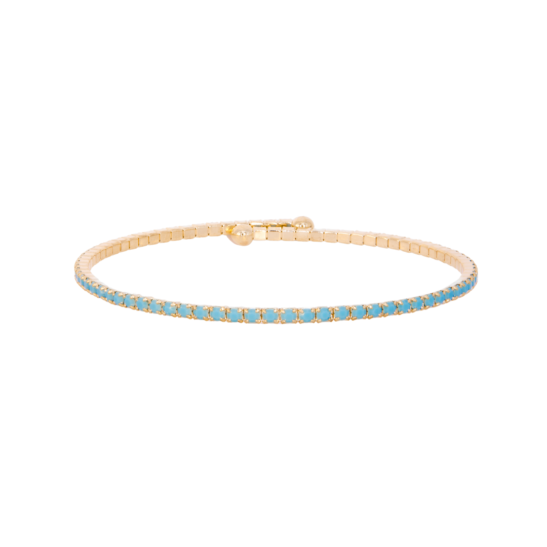 Turquoise gold classic crystal bangle bracelet – Sugar Bean Jewelry