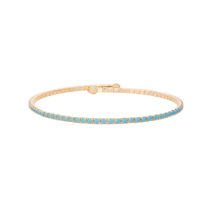 Turquoise gold classic crystal bangle bracelet – Sugar Bean Jewelry