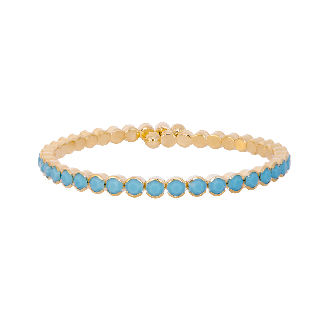 Turquoise gold statement crystal bangle bracelet – Sugar Bean Jewelry