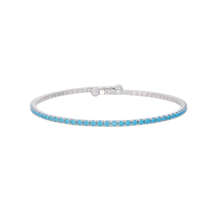 Turquoise silver classic crystal bangle bracelet – Sugar Bean Jewelry