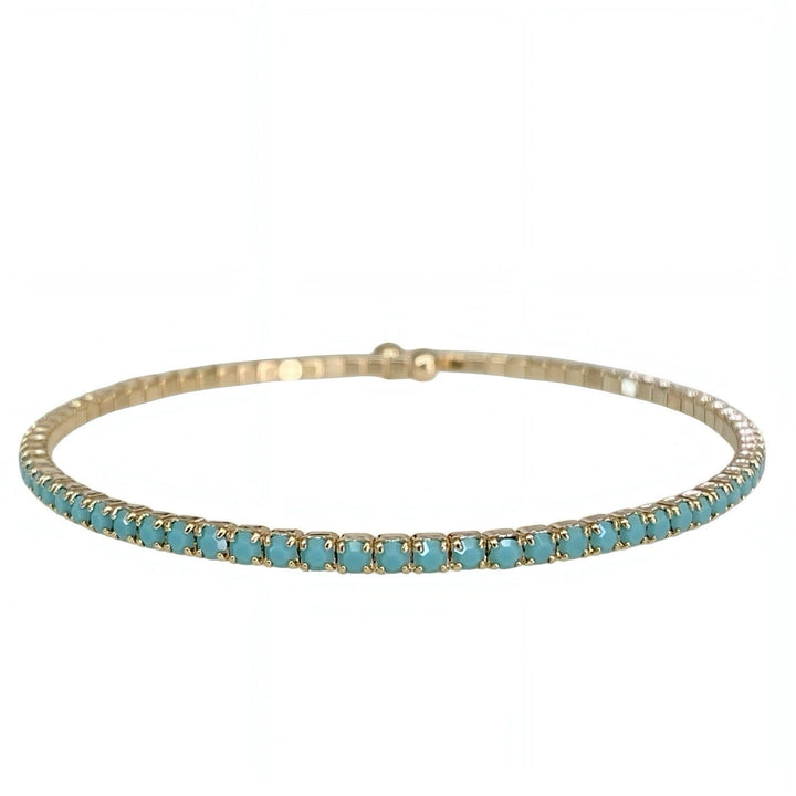 Crystal Signature Bangle – Turquoise and Gold