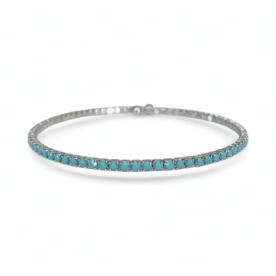 Crystal Signature Bangle – Turquoise and Silver