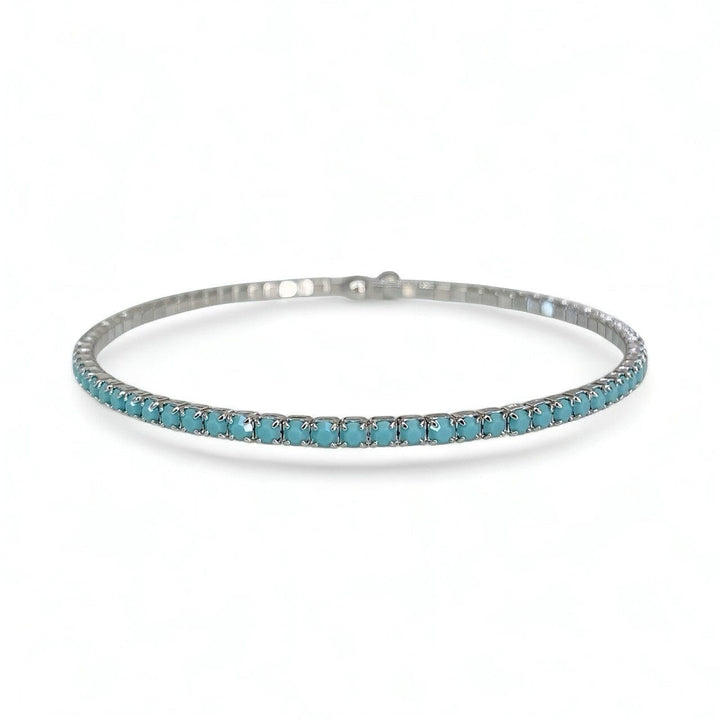 Crystal Signature Bangle – Turquoise and Silver
