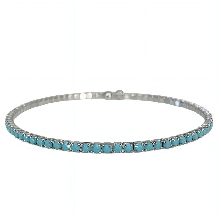 Crystal Signature Bangle – Turquoise and Silver
