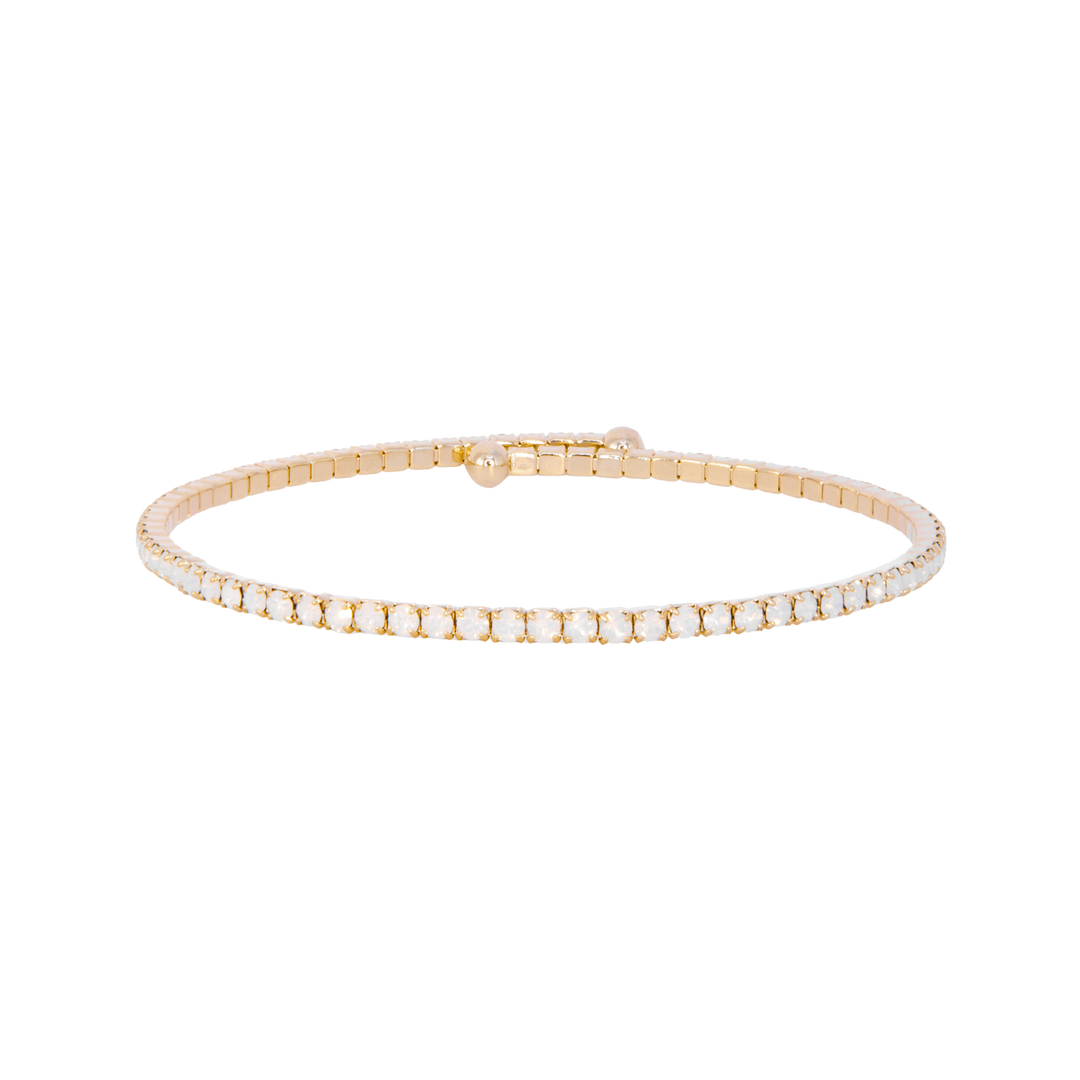 White opal classic crystal bangle bracelet – Sugar Bean Jewelry