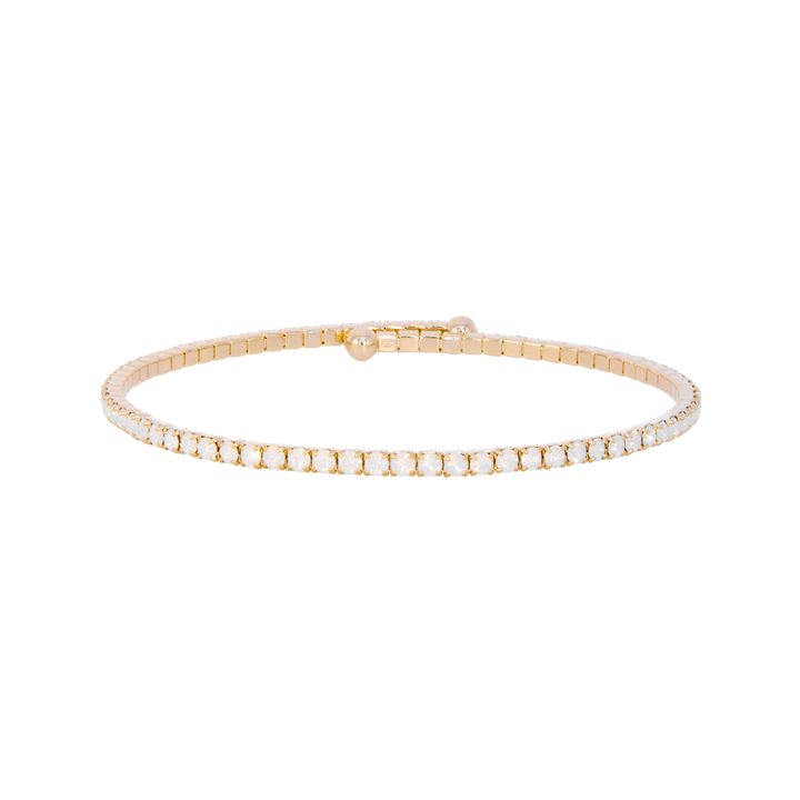 White opal classic crystal bangle bracelet – Sugar Bean Jewelry
