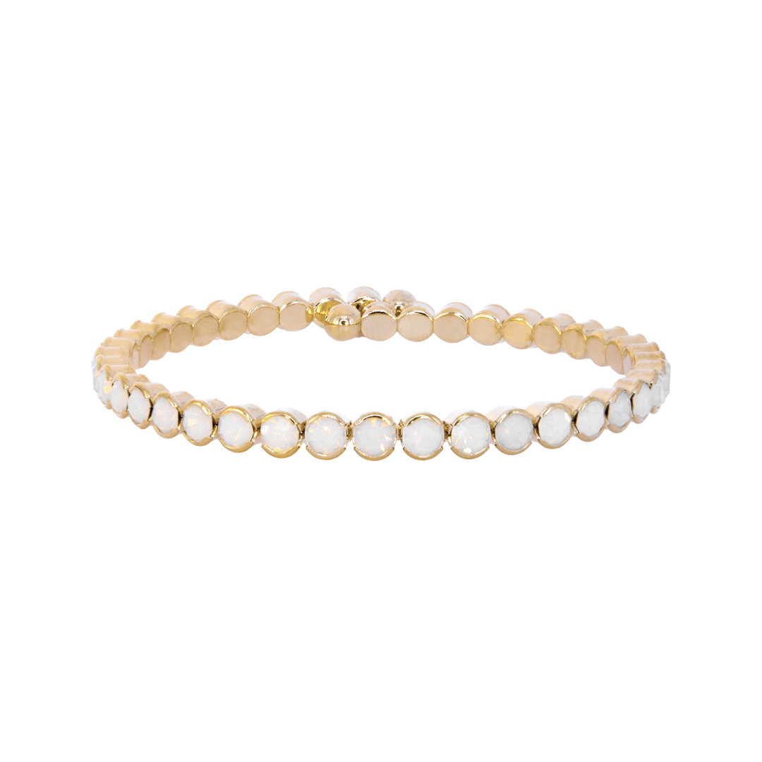 White opal statement crystal bangle bracelet – Sugar Bean Jewelry