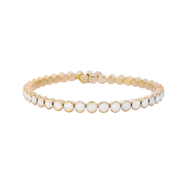 White opal statement crystal bangle bracelet – Sugar Bean Jewelry