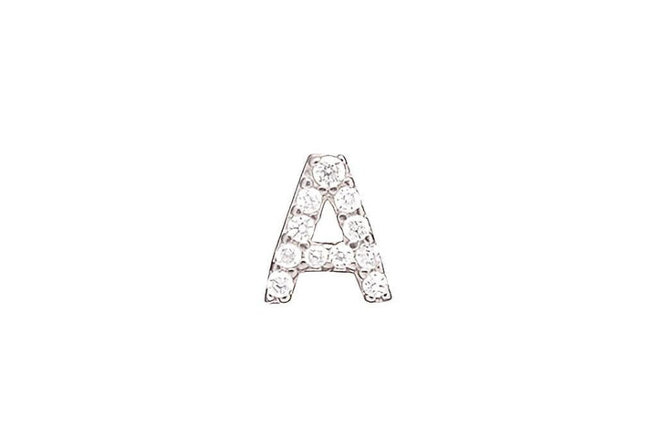 DIAMOND AND STERLING INITIAL STUD