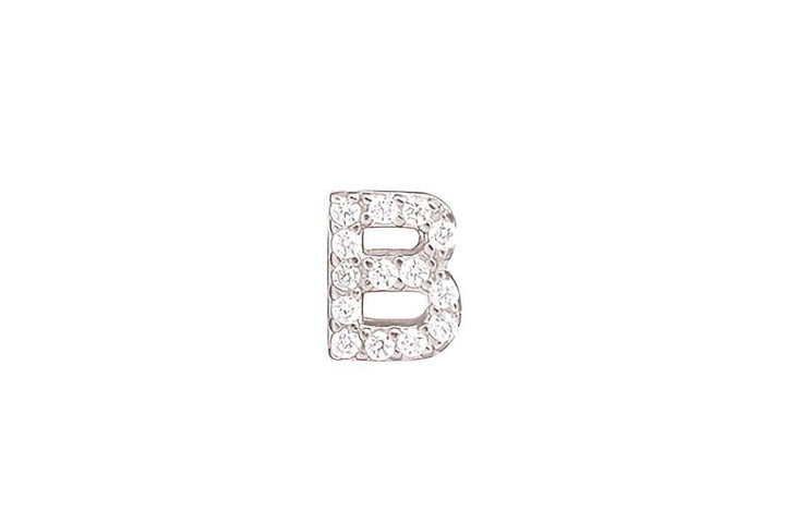 DIAMOND AND STERLING INITIAL STUD