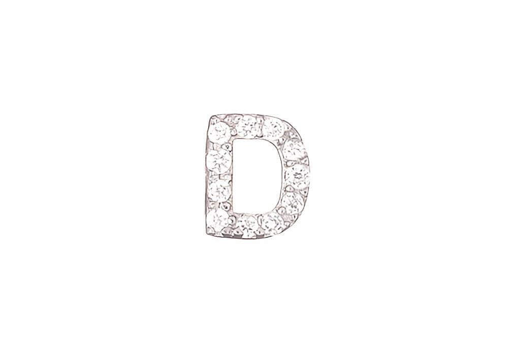 DIAMOND AND STERLING INITIAL STUD