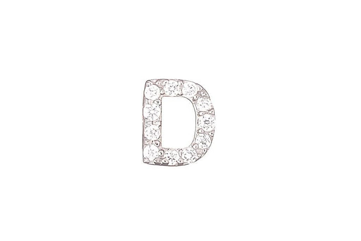 DIAMOND AND STERLING INITIAL STUD