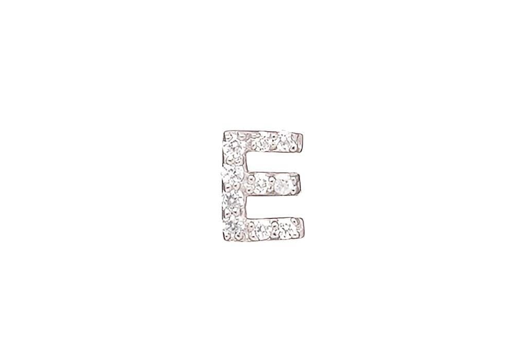 DIAMOND AND STERLING INITIAL STUD