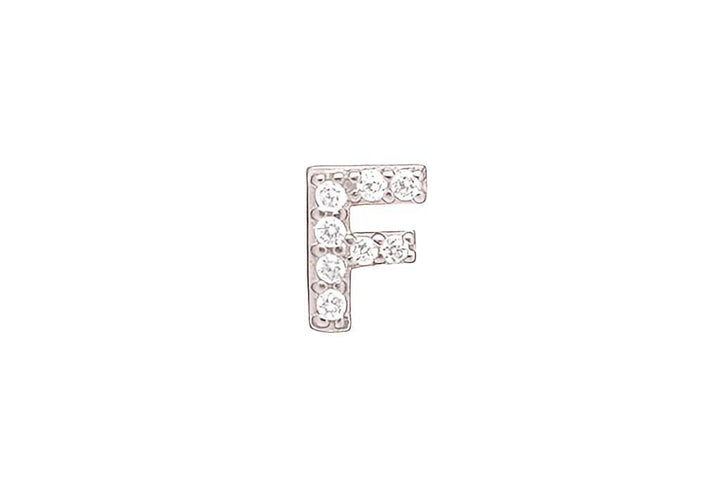 DIAMOND AND STERLING INITIAL STUD