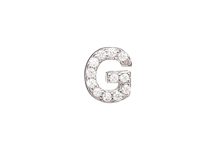 DIAMOND AND STERLING INITIAL STUD