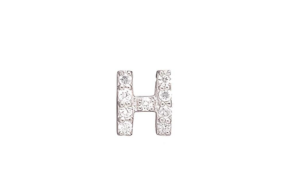 DIAMOND AND STERLING INITIAL STUD