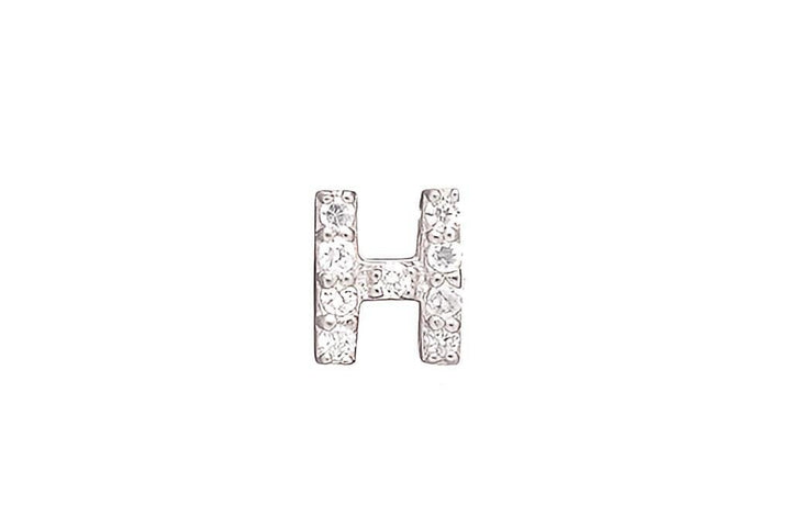 DIAMOND AND STERLING INITIAL STUD