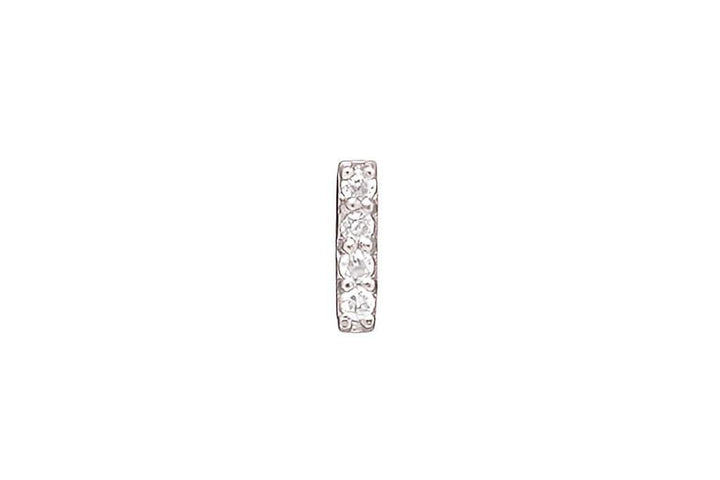 DIAMOND AND STERLING INITIAL STUD