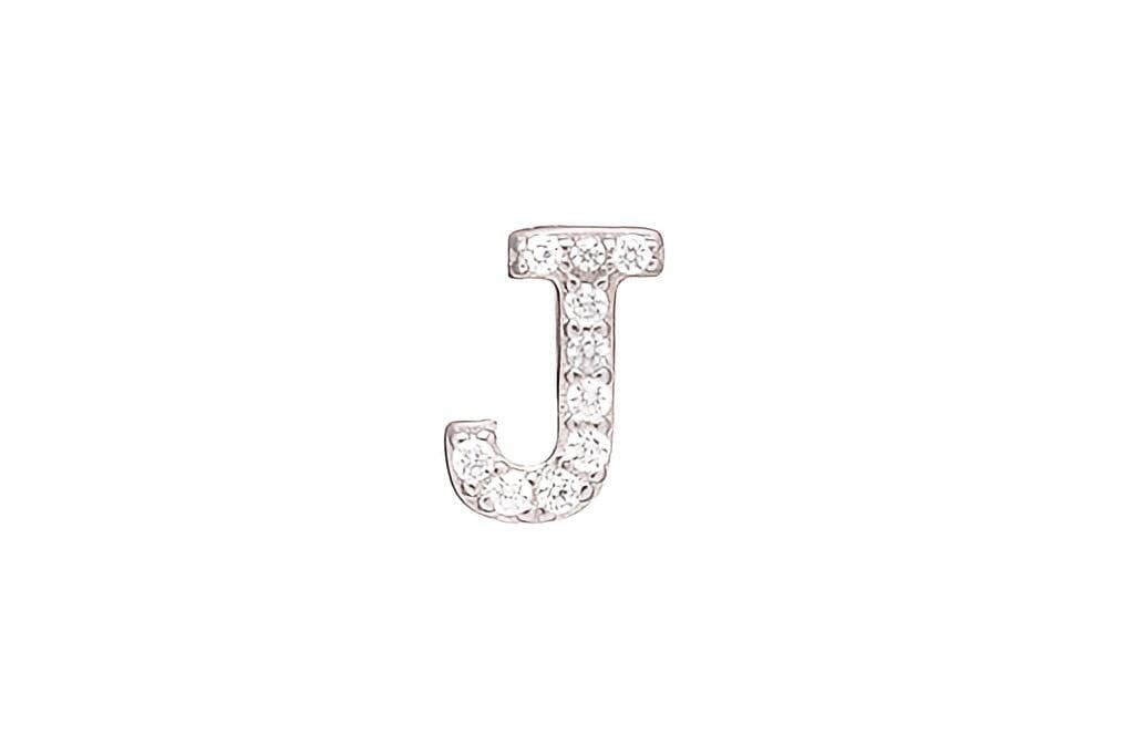 DIAMOND AND STERLING INITIAL STUD