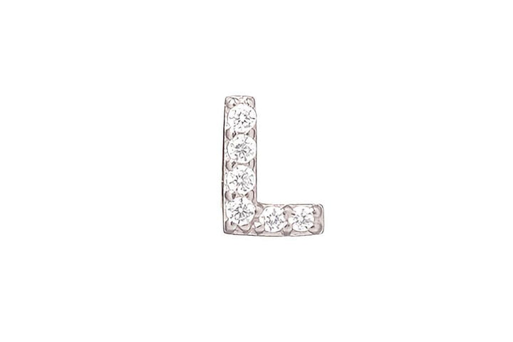 DIAMOND AND STERLING INITIAL STUD