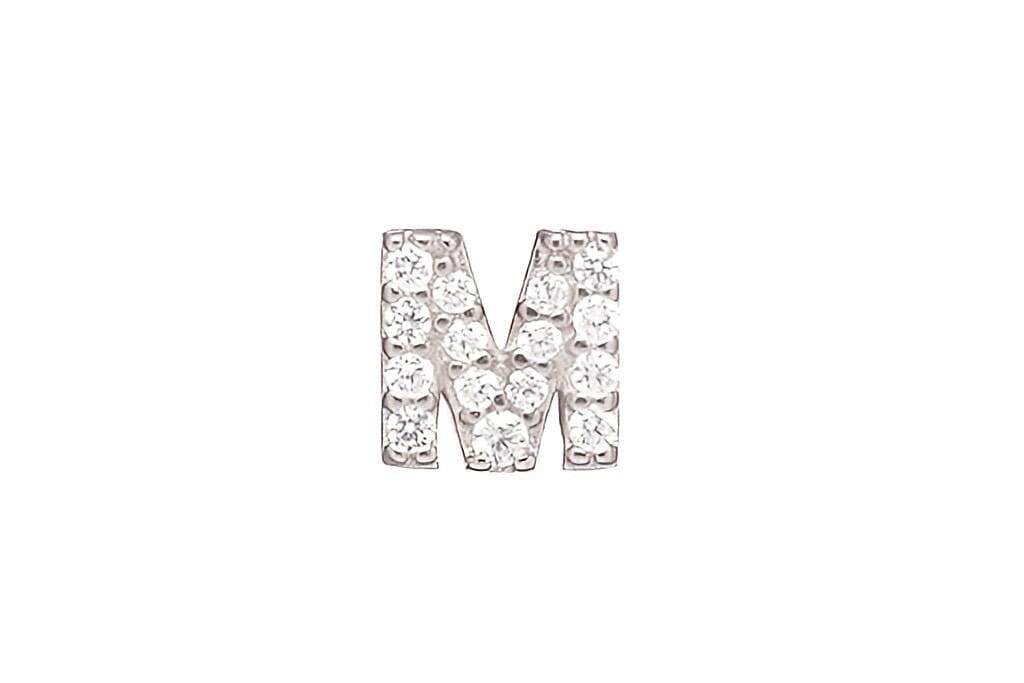 DIAMOND AND STERLING INITIAL STUD