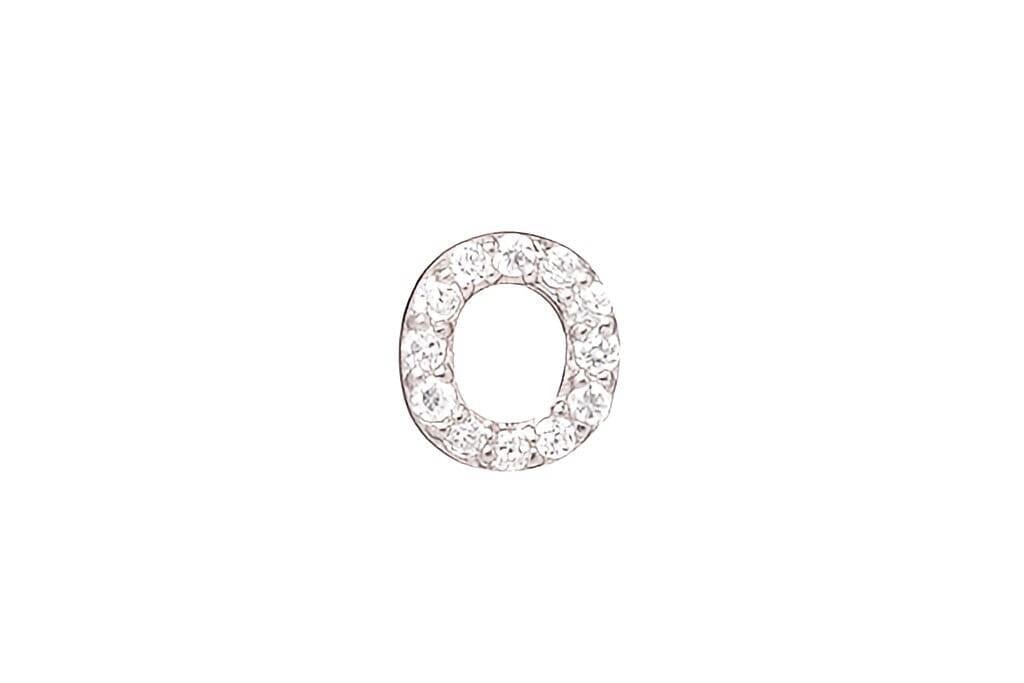 DIAMOND AND STERLING INITIAL STUD