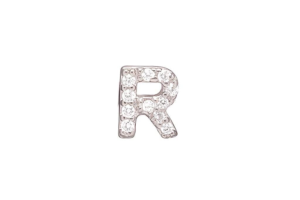 DIAMOND AND STERLING INITIAL STUD