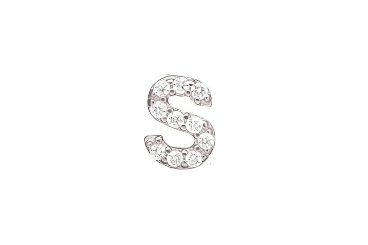 DIAMOND AND STERLING INITIAL STUD