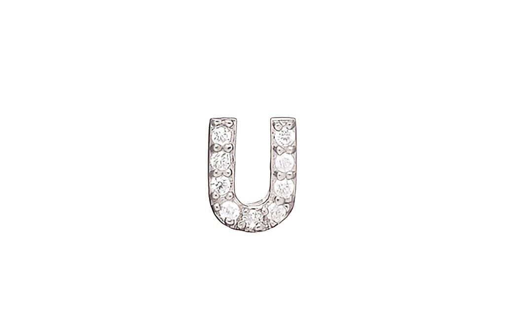 DIAMOND AND STERLING INITIAL STUD