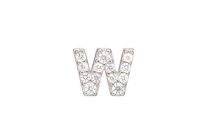 DIAMOND AND STERLING INITIAL STUD