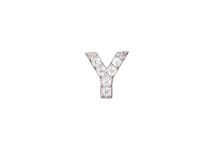 DIAMOND AND STERLING INITIAL STUD