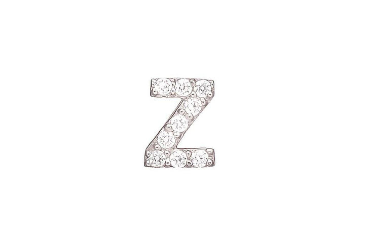 DIAMOND AND STERLING INITIAL STUD