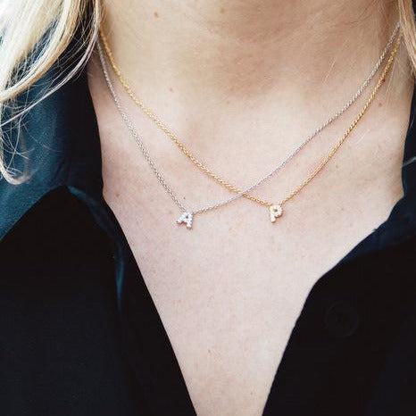 Alphabet necklace deals rose gold